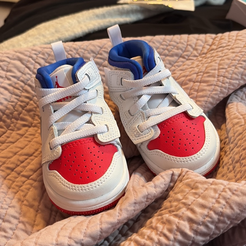 Nike/jordan Kids Red and Blue Sneakers